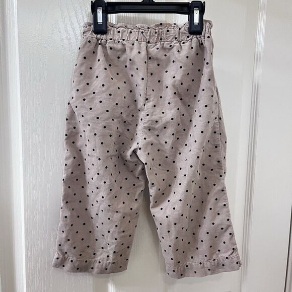 Zara Kids Polka Dot Corduroy Collared Top and Pants Set 2-Pc Beige Girls Size 3 - Picture 15 of 16